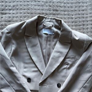 Asos Beige Double-Breasted Blazer